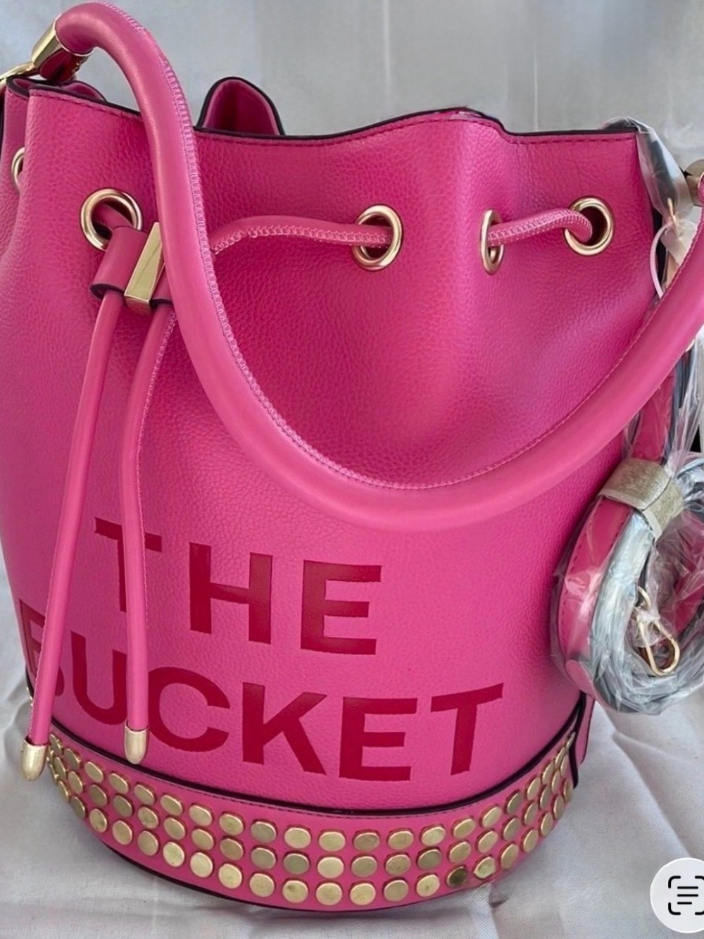 Hot Pink Studded Bucket Bag - The Bucket